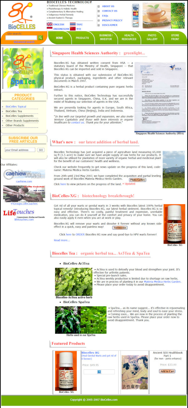 Legacy WebSystem Frontpage
